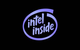 Intel Inside, logo, black background HD wallpaper