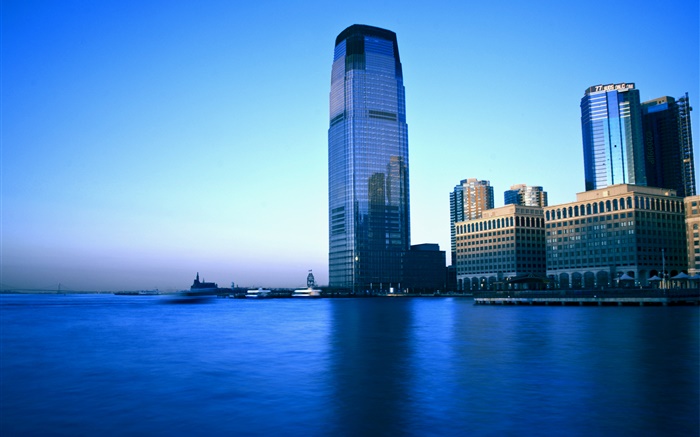 Jersey City, New Jersey, USA, sea, skyscrapers Wallpapers Pictures Photos Images
