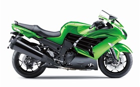 Kawasaki ZZR 1400 green motorcycle HD wallpaper
