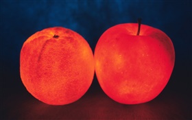 Light fruit, orange and apple HD wallpaper