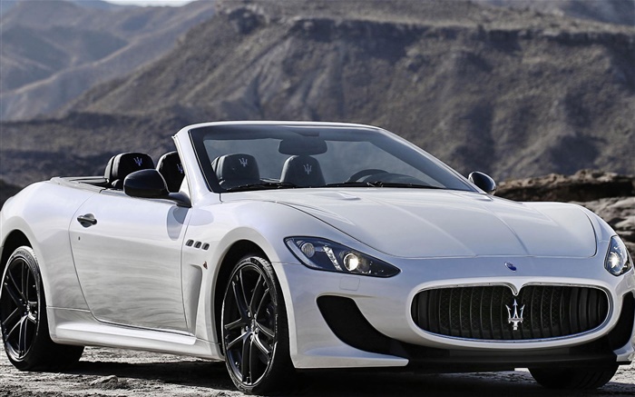 Maserati GranCabrio convertible white car Wallpapers Pictures Photos Images