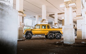 Mercedes-Benz MB G63 6x6 AMG yellow pickup HD wallpaper