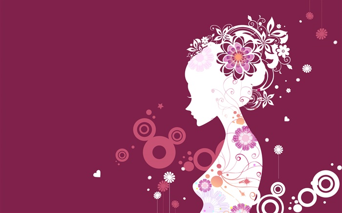 Purple background, vector girl, creative design HD Wallpapers | Vector |  Desktop Wallpaper Preview 