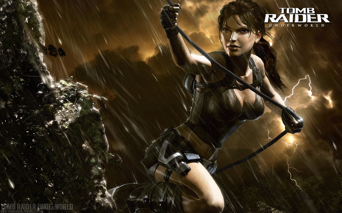 Tomb Raider: Underworld, Lara Croft in the rain Wallpapers Pictures Photos Images