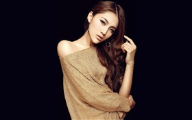 Wang Xi Ran, Asian girl, black background