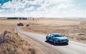 Audi R8 V10 blue car speed