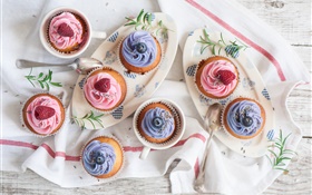Blueberry muffins, pastries, sweet food