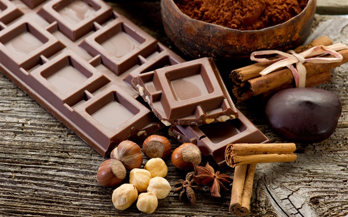 Chocolate and nuts Wallpapers Pictures Photos Images