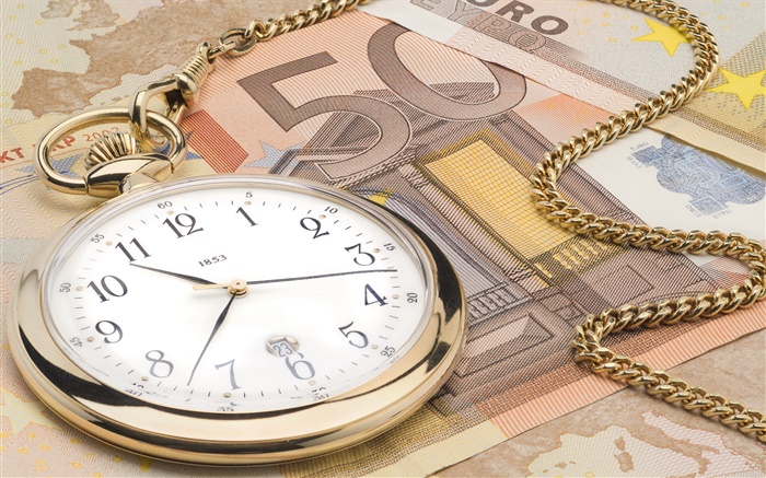 Clock and Euro currency Wallpapers Pictures Photos Images