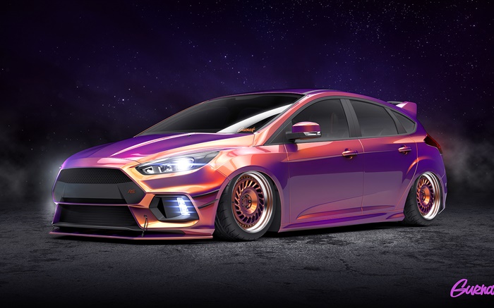 Ford Focus RS purple color car Wallpapers Pictures Photos Images