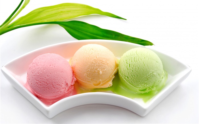 Ice cream balls, colorful, pink orange green Wallpapers Pictures Photos Images