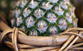 Pineapple in basket HD wallpaper