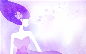Purple and blue, vector girl, design HD wallpaper