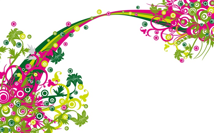 Rainbow bridge, flowers, vector design Wallpapers Pictures Photos Images