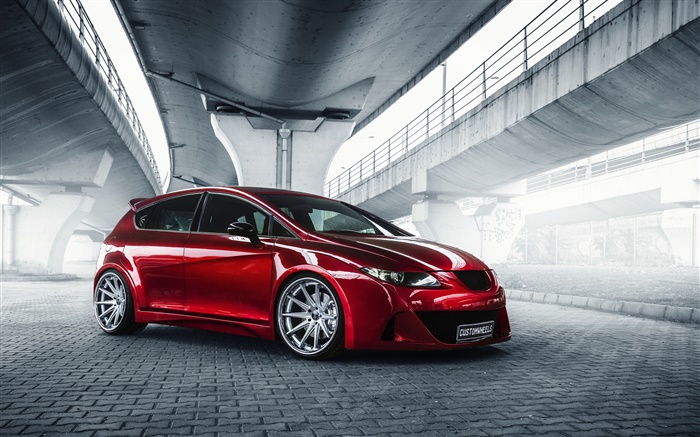 Seat Leon red car side view Wallpapers Pictures Photos Images