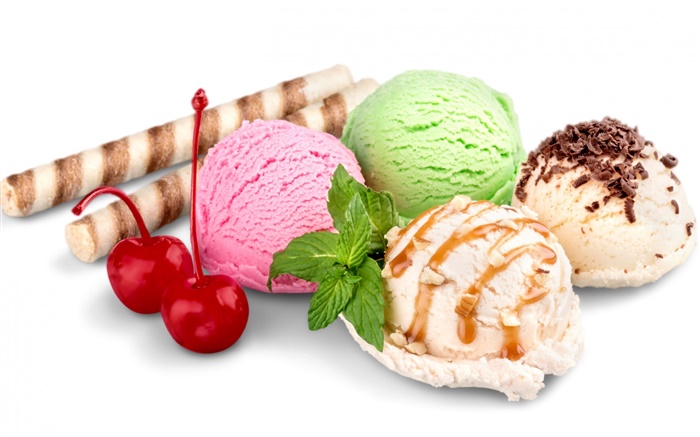 Summer sweet food, ice cream balls Wallpapers Pictures Photos Images