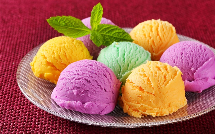 Sweet food, ice cream balls, dessert, colorful colors Wallpapers Pictures Photos Images