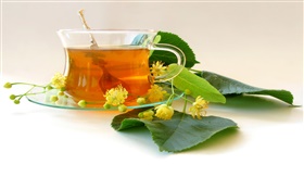 Tea, drinks, leaves, flowers HD wallpaper