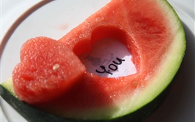 Watermelon, love hearts HD wallpaper