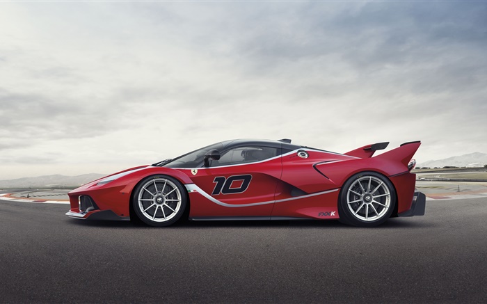 Ferrari FXX K red supercar side view Wallpapers Pictures Photos Images