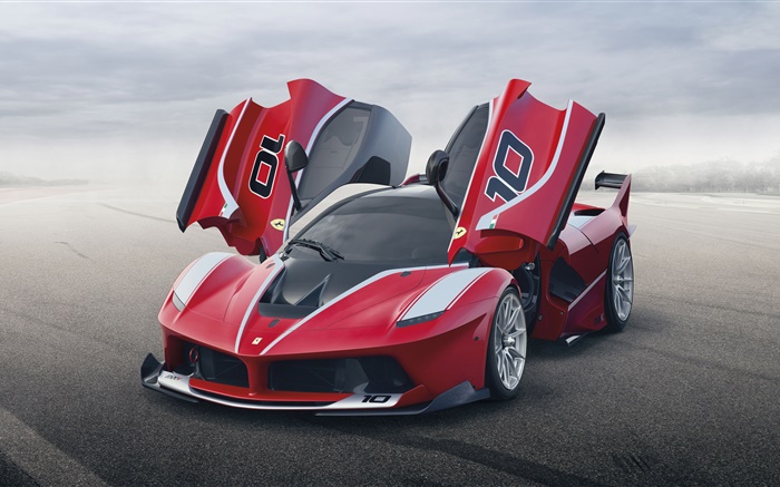 Ferrari FXX K red supercar, wings Wallpapers Pictures Photos Images