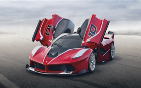 Ferrari FXX K red supercar, wings