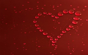 Love heart, water drops
