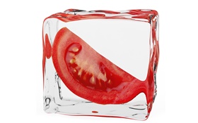 Tomato, ice cube HD wallpaper