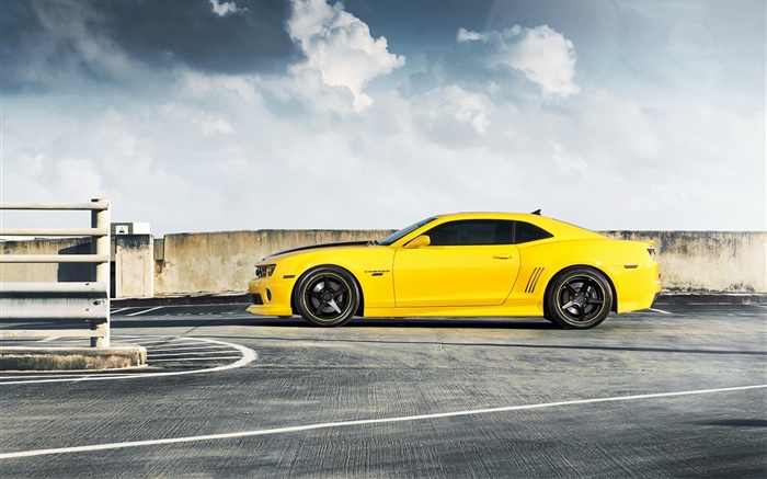 Chevrolet Camaro RS yellow car side view Wallpapers Pictures Photos Images