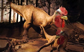 Creative picture, dragon, dinosaur, monster, chicken HD wallpaper