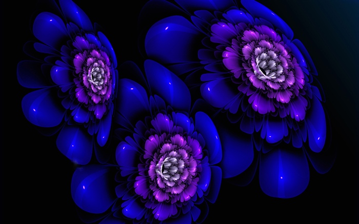 Abstract blue flowers, creative Wallpapers Pictures Photos Images