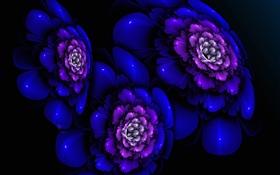 Abstract blue flowers, creative