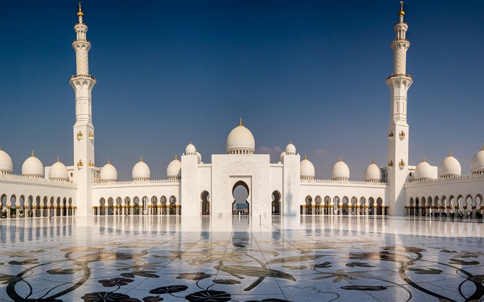 Abu Dhabi, Sheikh Zayed Grand mosque, UAE Wallpapers Pictures Photos Images