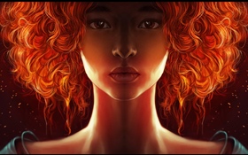 Red hair fantasy girl HD wallpaper