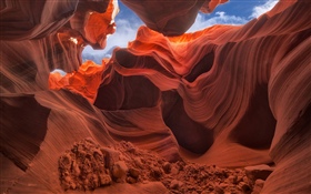 Antelope Canyon, rocks, sky HD wallpaper