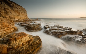 Coast, sea, rocks HD wallpaper