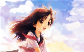 Happy anime girl, lovely HD wallpaper
