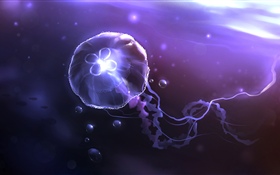 Purple style jellyfish HD wallpaper