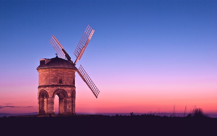 Windmill, sunset Wallpapers Pictures Photos Images