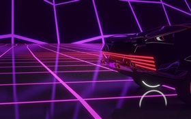 Cyberpunk 2077, light lines, car