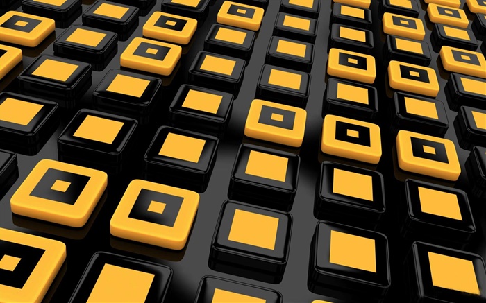 Yellow cubes, 3D design Wallpapers Pictures Photos Images