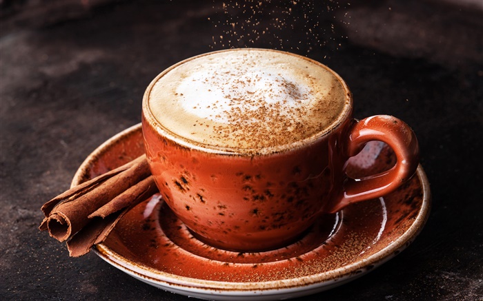 Coffee, cinnamon, cup, foam Wallpapers Pictures Photos Images