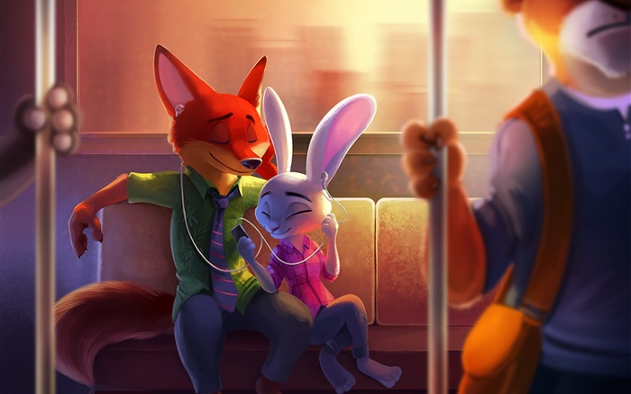 Fox and rabbit, friends, cartoon movie, Zootopia Wallpapers Pictures Photos Images